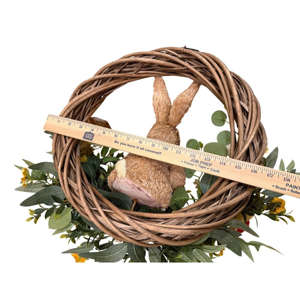 Easter Bunny Grapevine Wreath with Carrot 16" - Picture 4 of 4